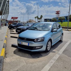 Sky Blue VW Polo for Rent at Tirana Airport – Olen Car Hire